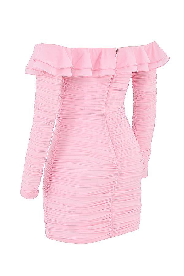 Eliza Real Silk Fairy Pink Mini Dress Product Image