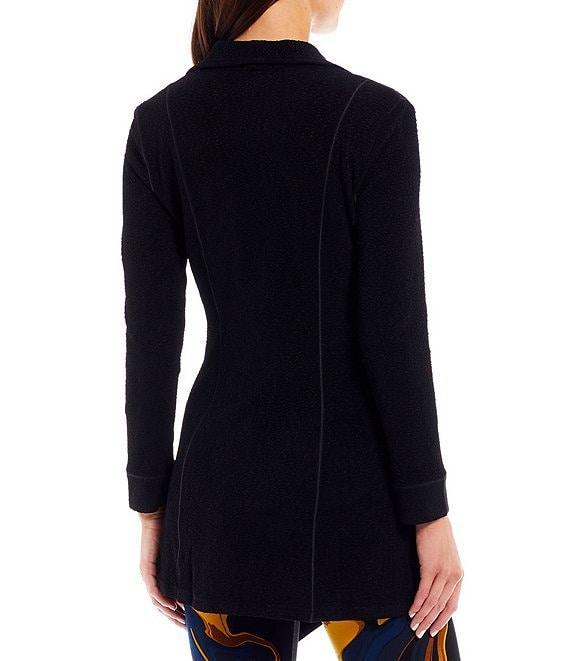 Eva Varro Barcelona Pebble Textured Knit Open Lapel Long Sleeve Open-Front Statement Jacket Product Image