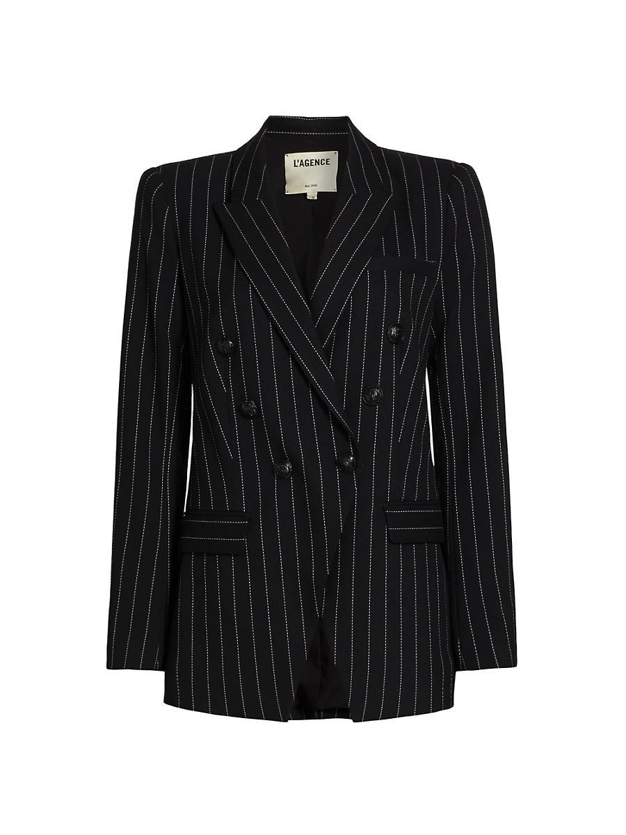 Womens Kendi Pinstriped Double-Breasted Blazer Product Image