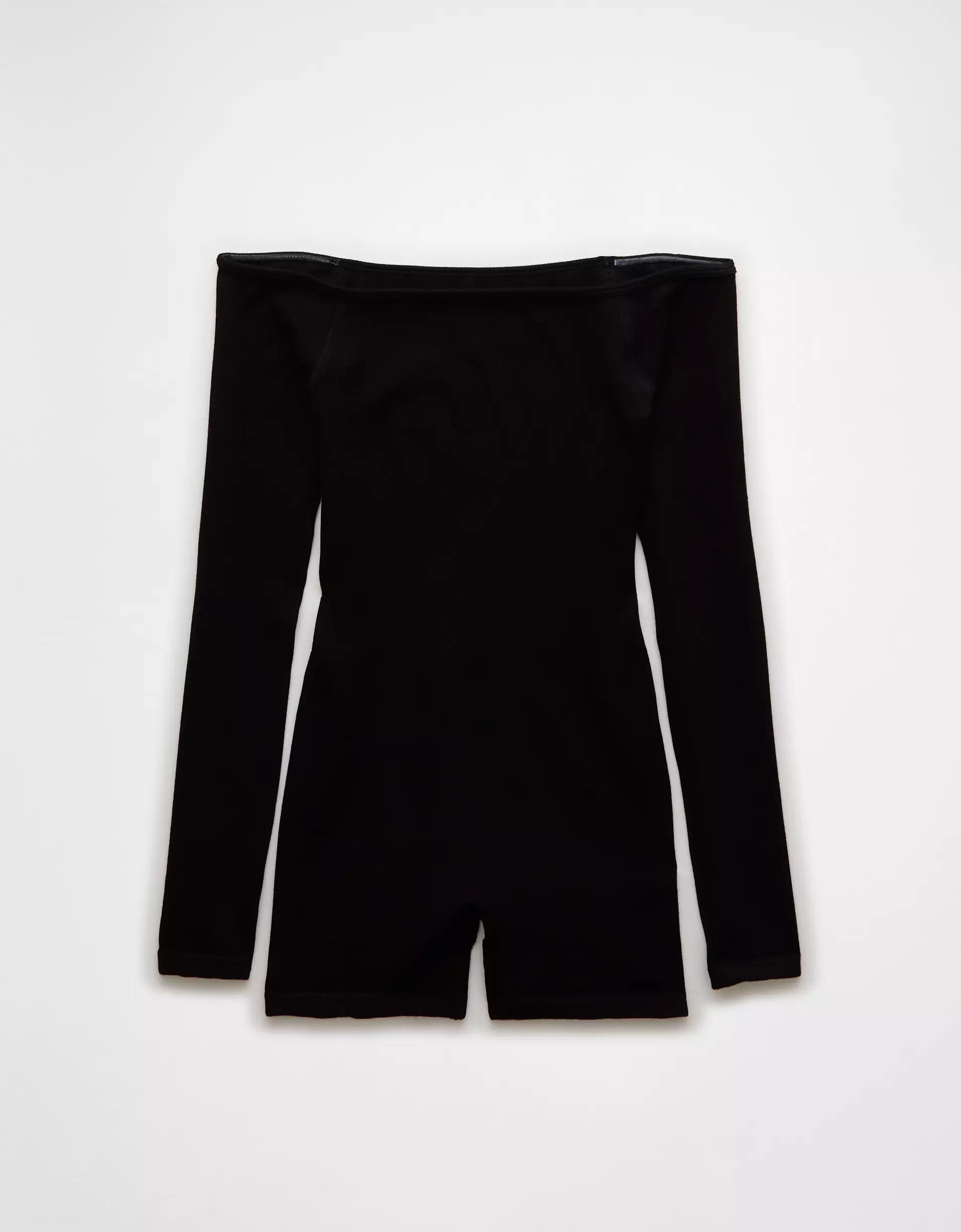 AE Off-The-Shoulder Seamless Lounge Romper Product Image