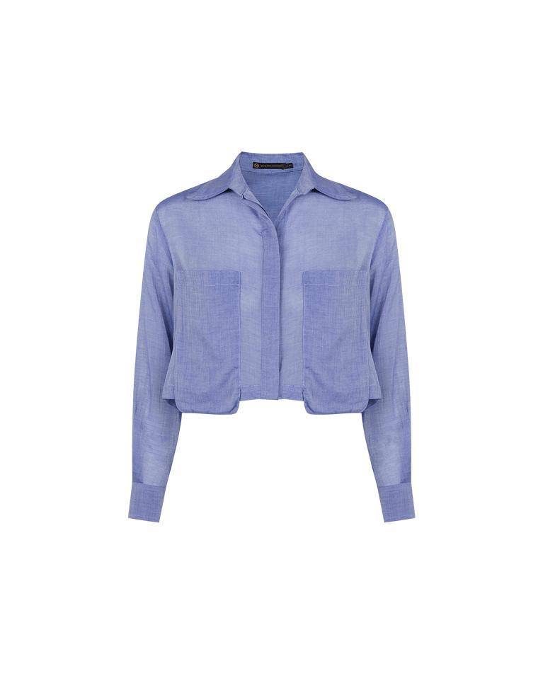 Cassia Cropped Blouse - Sapphire Product Image