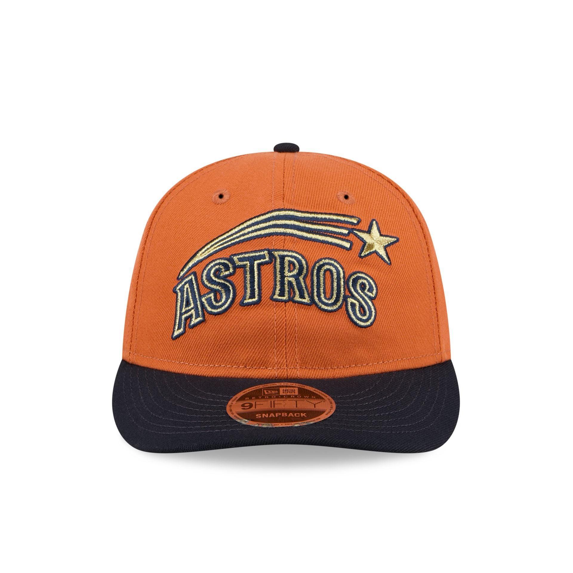 Houston Astros Gold Wood Retro Crown 9FIFTY Snapback Hat Male Product Image