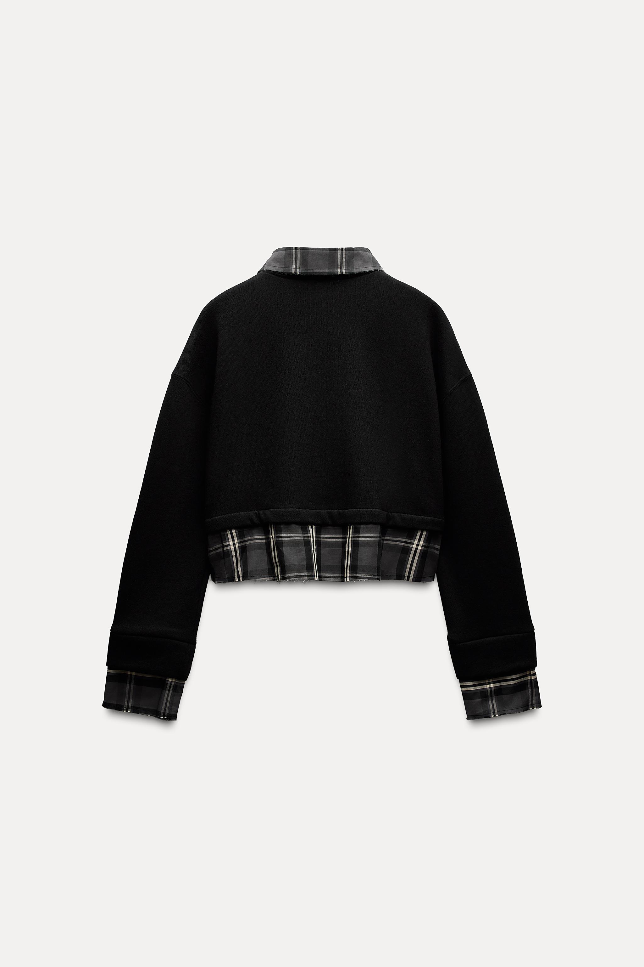 PLAID COMBINATION SWEATSHIRT Product Image