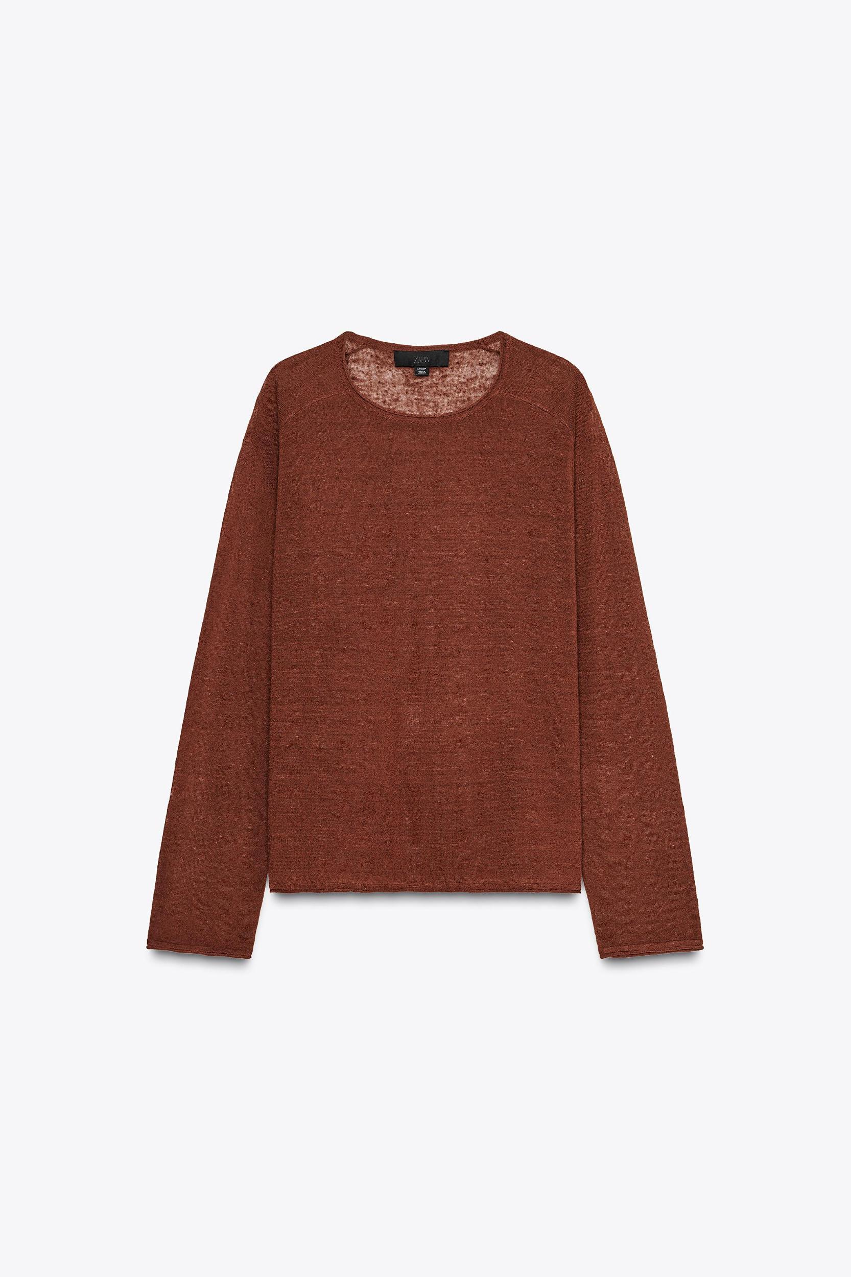 LINEN BLEND KNIT SWEATER Product Image