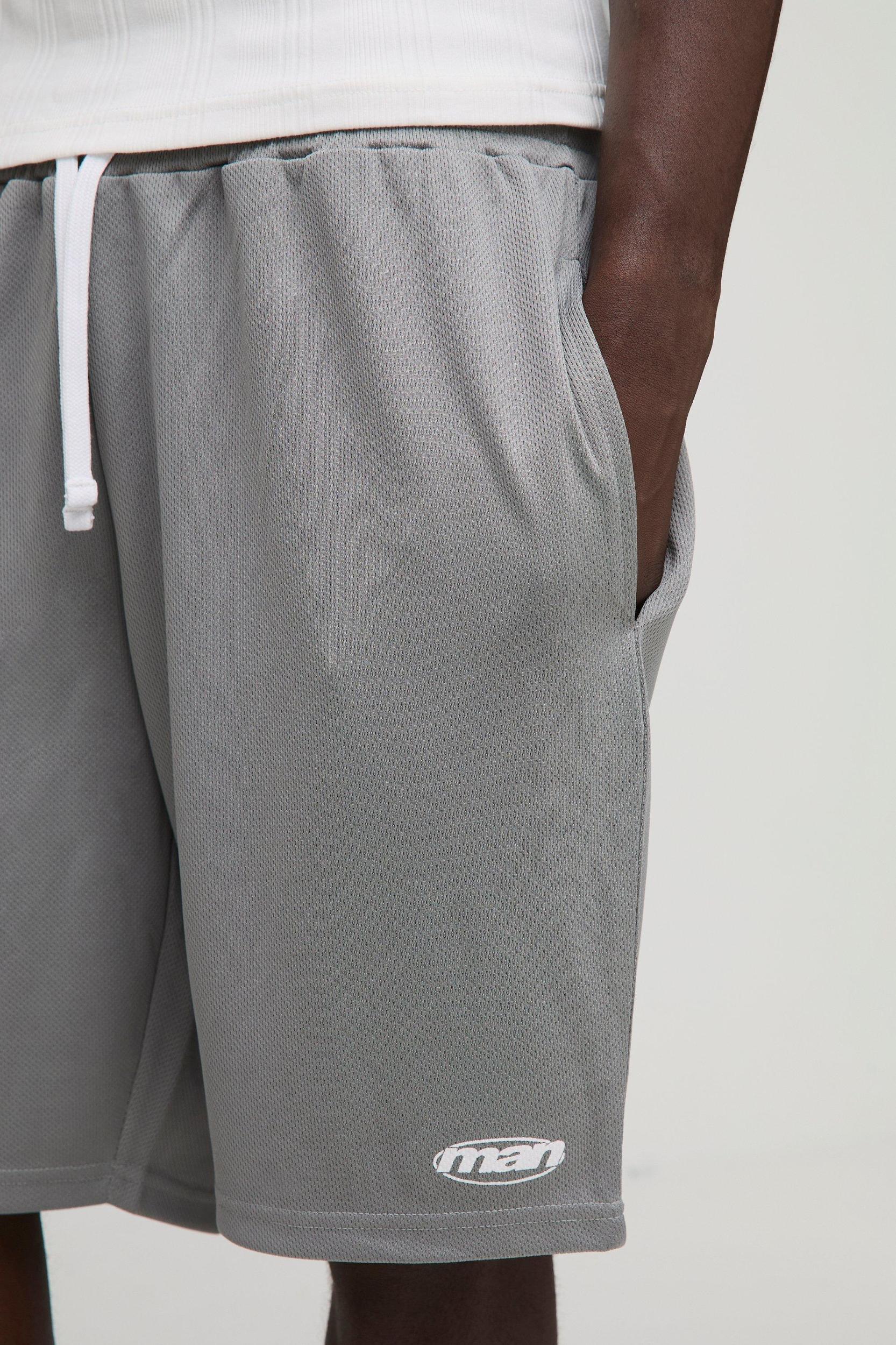 Relaxed Fit Man Mid Length Mesh Shorts | boohooMAN USA Product Image