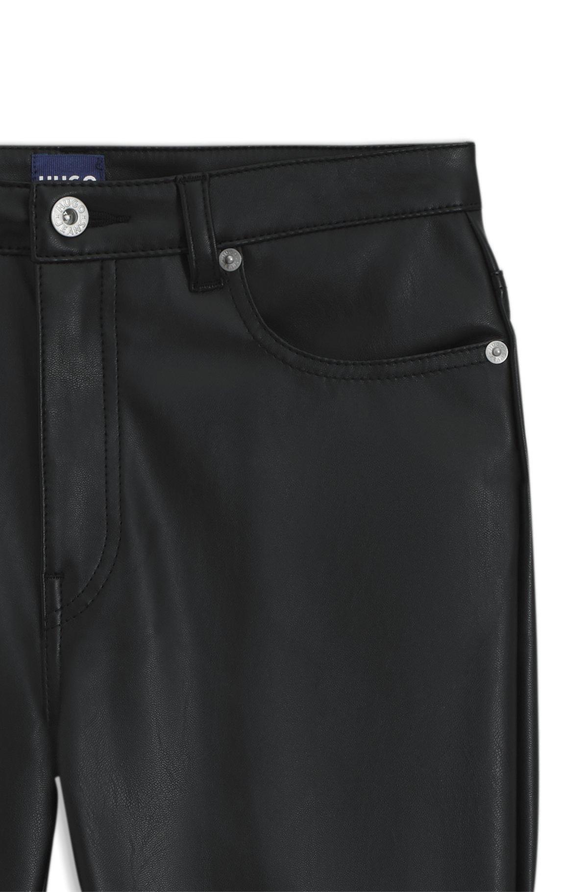 Faux-leather trousers with flared leg Product Image