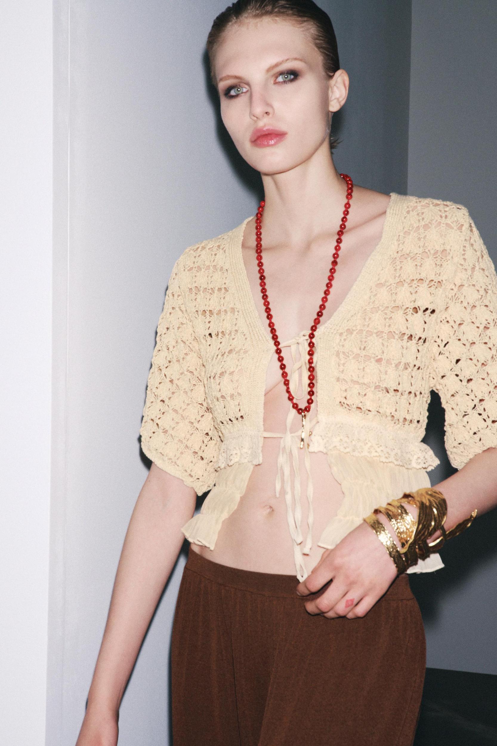 COMBINATION KNIT CARDIGAN Product Image