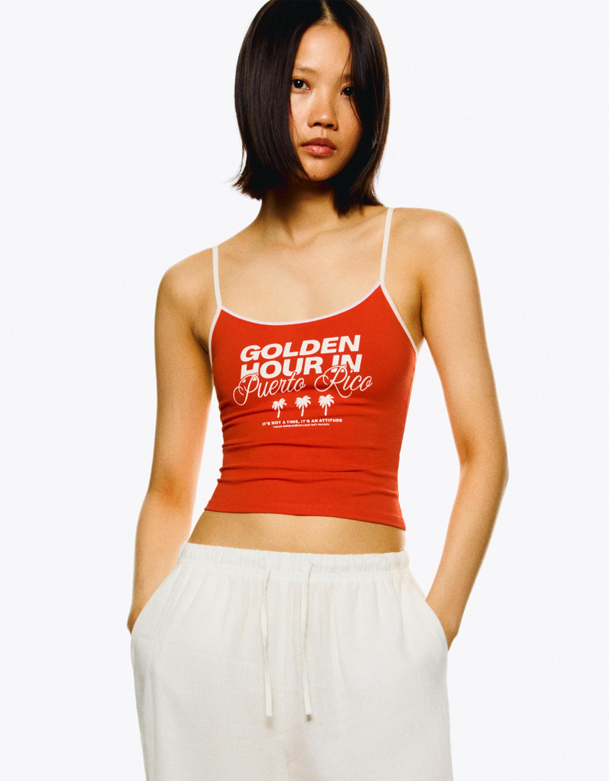 Printed top with straps Product Image
