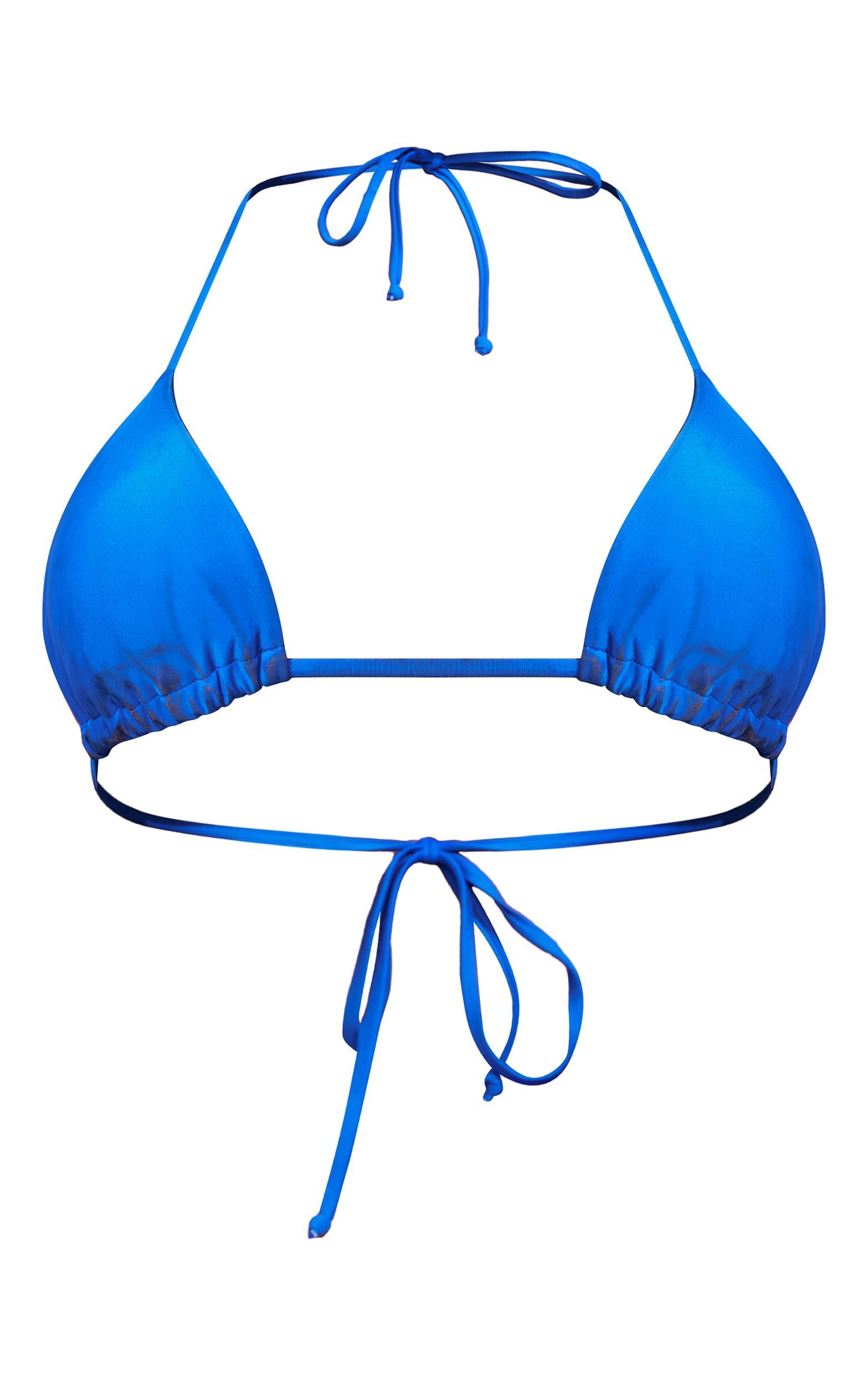 Bright Blue Mix And Match Triangle Bikini Top Product Image