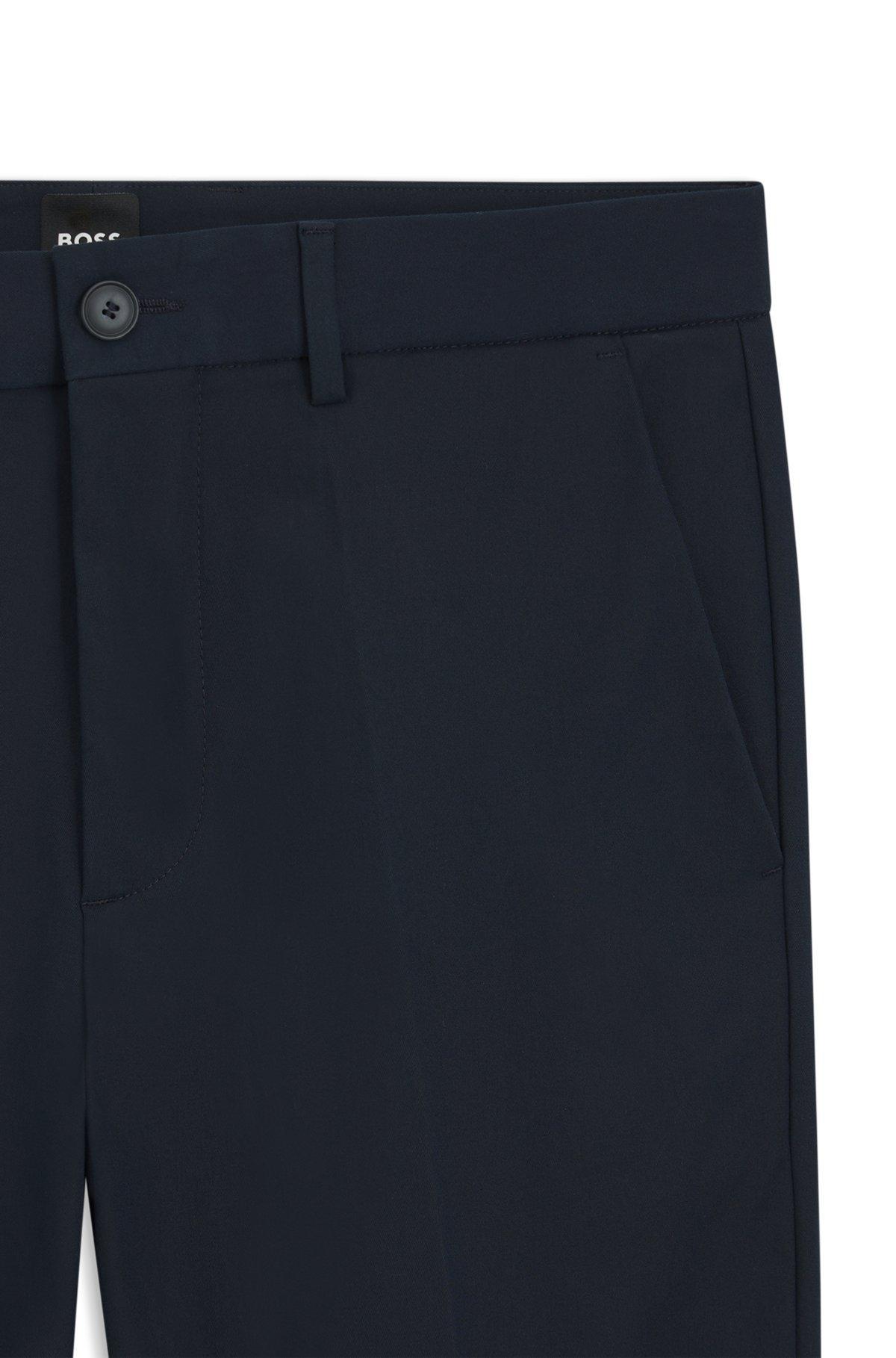 BOSS - Slim-fit pants in a stretch-cotton - Dark Blue Product Image