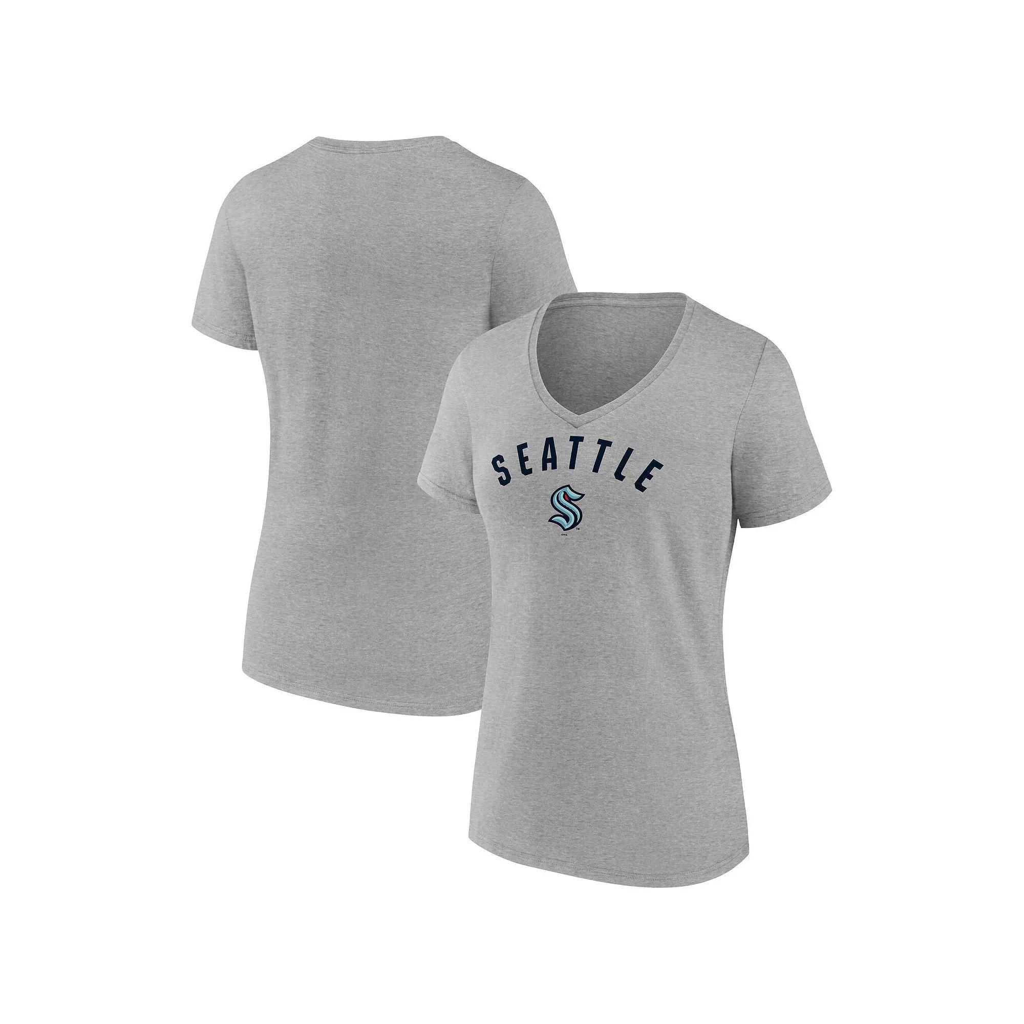 Women's Fanatics  Gray New York Mets V-Neck T-Shirt, Size: Small, Grey Product Image