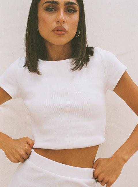 Classic Crop Tee White Product Image
