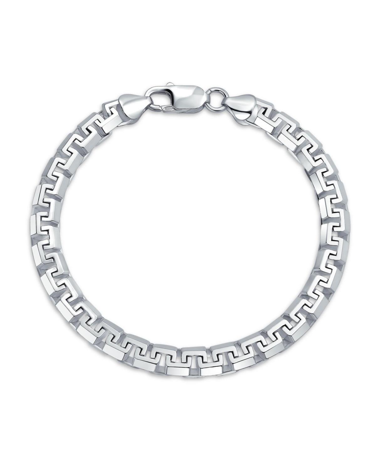 Bling Jewelry Mens Solid Heavy Thick Strong Forzata Franco Square Venetian Fancy Box Link Chain Bracelet .925 Sterling Made In Italy 8 8.5 9 In Product Image