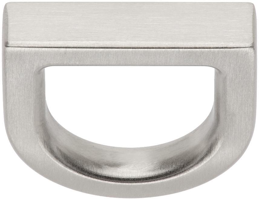 RICK OWENS Silver Porterville Dring Ring In 128 Palladio Product Image