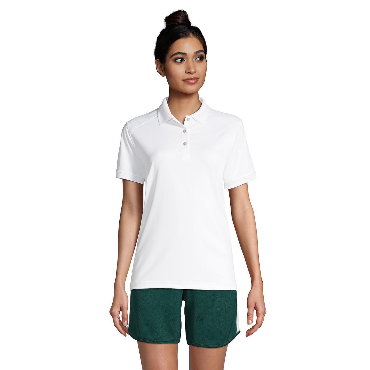 Women's Lands' End Short Sleeve Rapid Dry Polo Shirt, Size: Small, Green Product Image