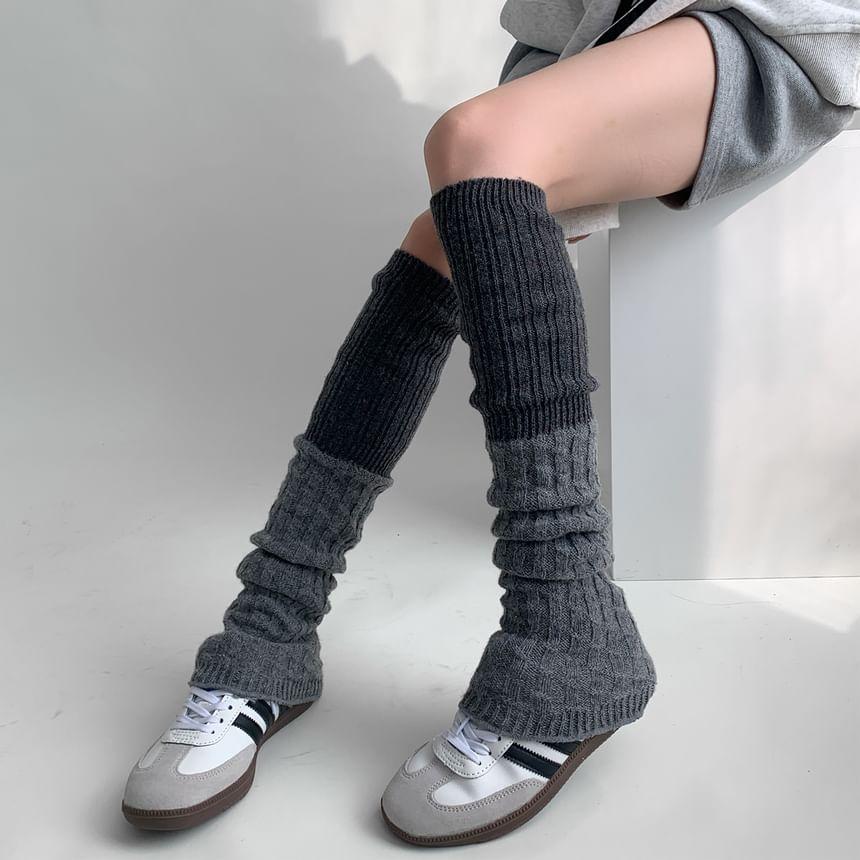 Two Tone Knit Leg Warmers Product Image