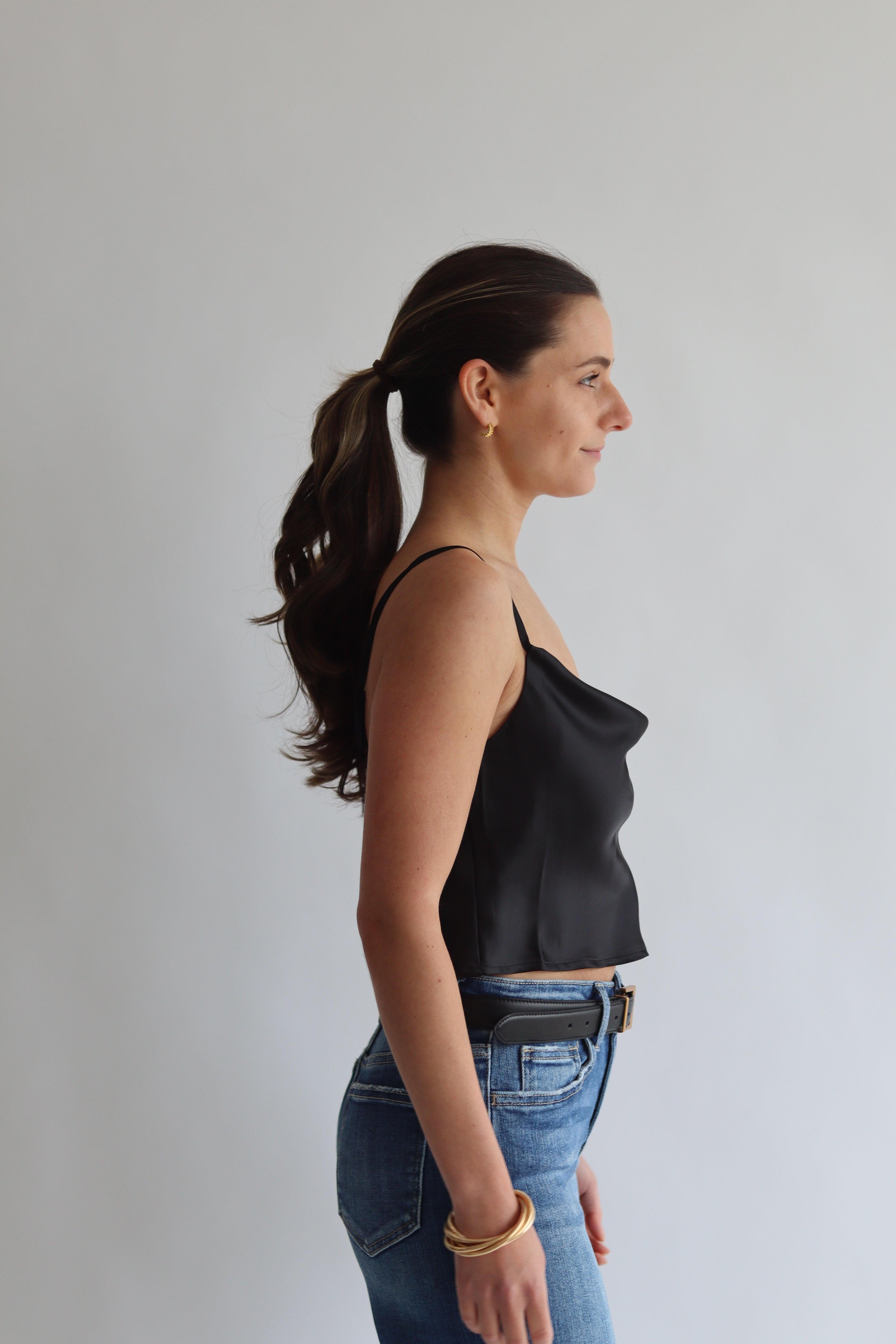 Satin Cowl Crop Cami Product Image