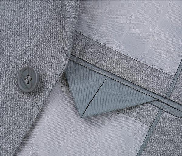 Vanderbilt Collection  - Classic 2 Piece Suit 2 Buttons Regular Fit In Light Gray Product Image