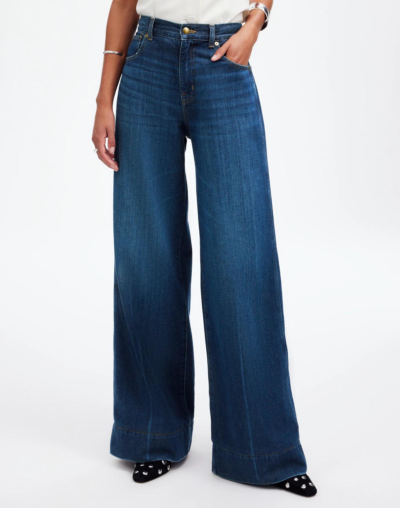 Petite Superwide-Leg Jeans: Softdrape Denim Edition Product Image