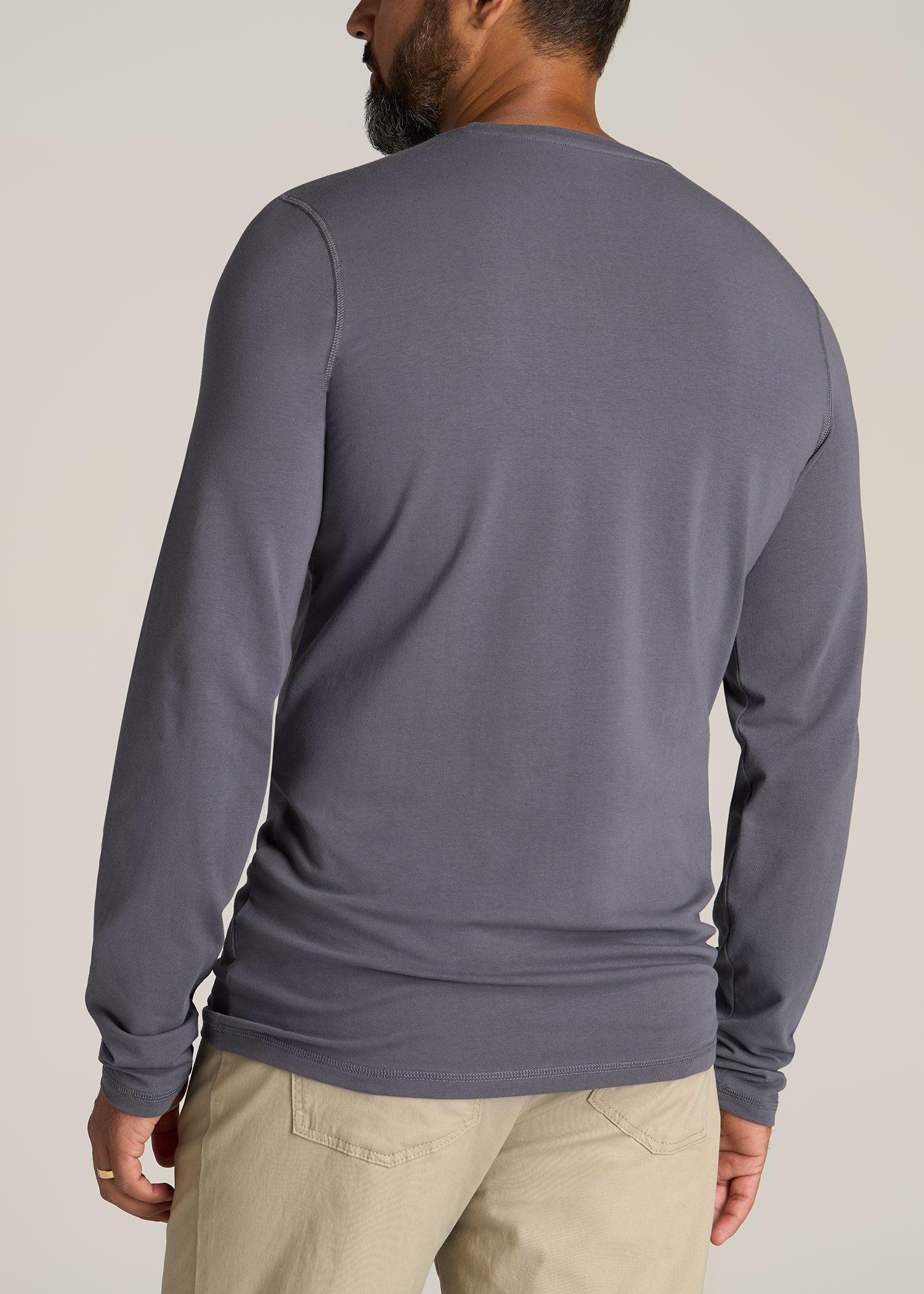 The Essential SLIM-FIT Long Sleeve Tee for Tall Men in Grey Blue Product Image