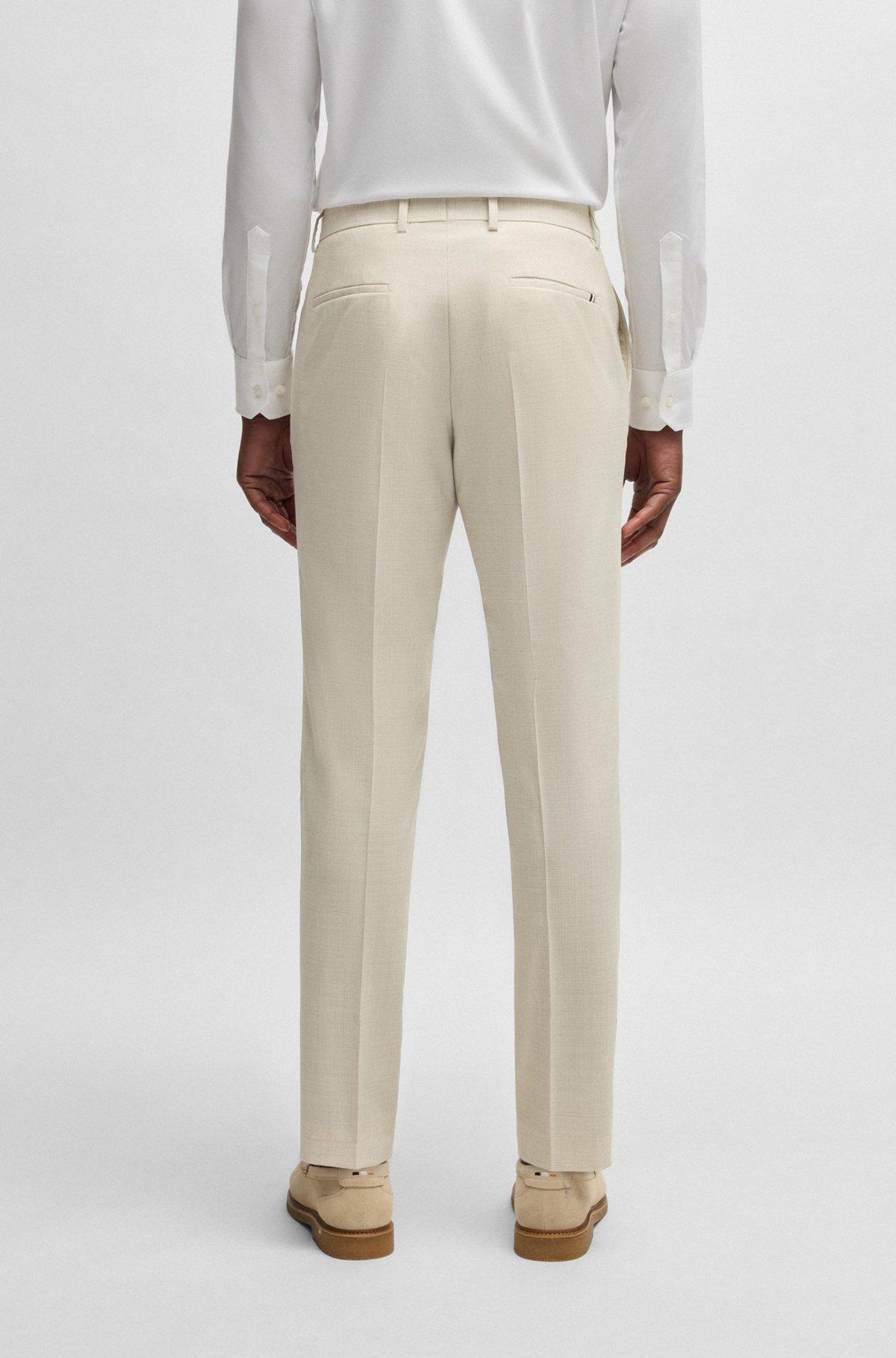 Formal trousers in a patterned virgin-wool blend Product Image