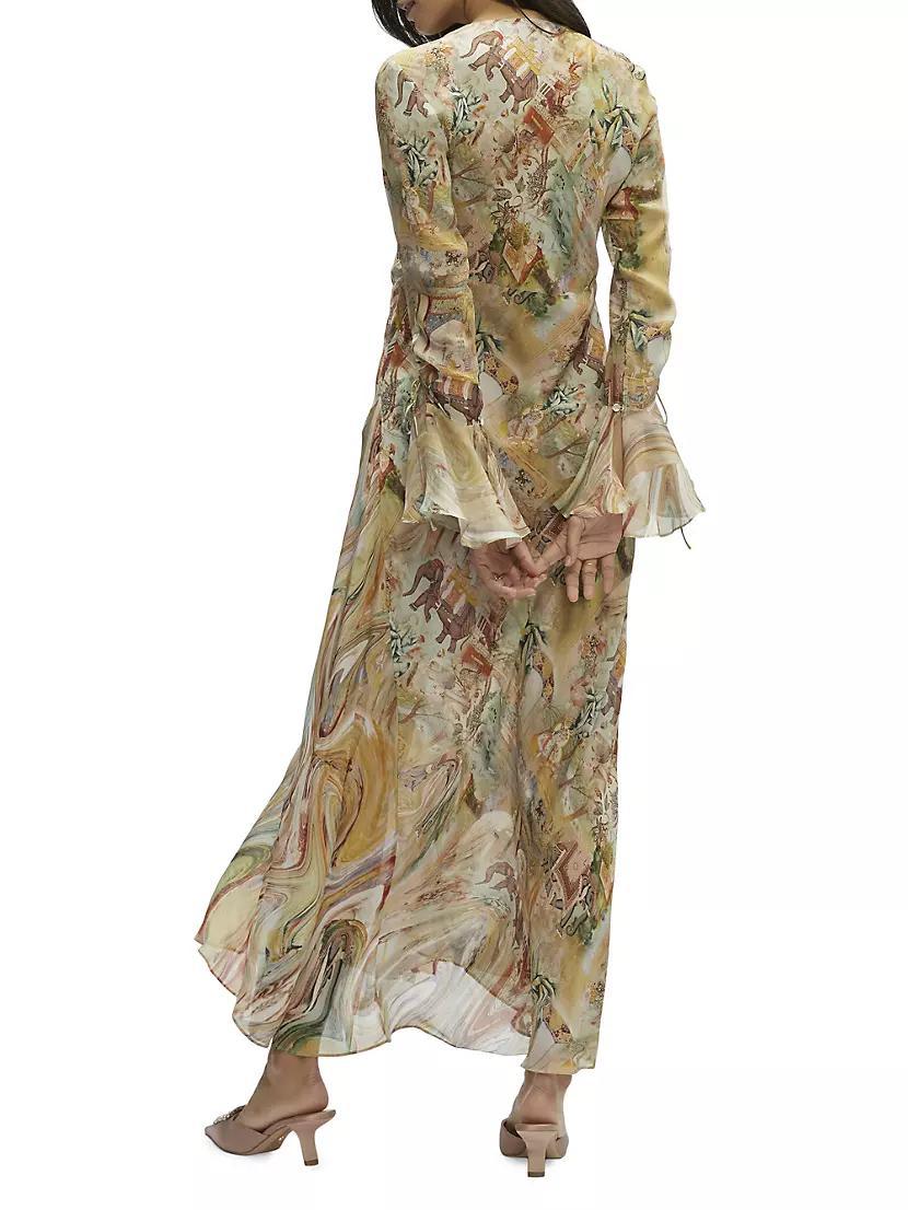 Diana Chiffon Scenic Midi-Dress Product Image