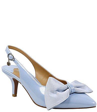 J. Renee Devika Patent Slingback Bow Pumps Product Image