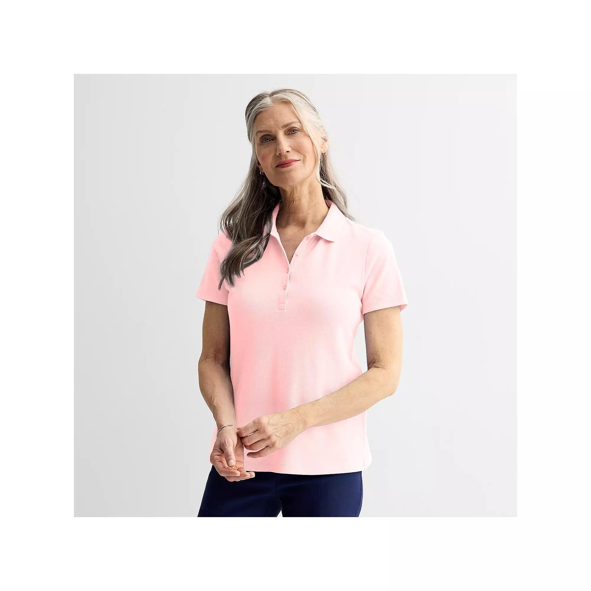 Women's Croft & Barrow® Essential Polo, Size: Small, Pink Product Image