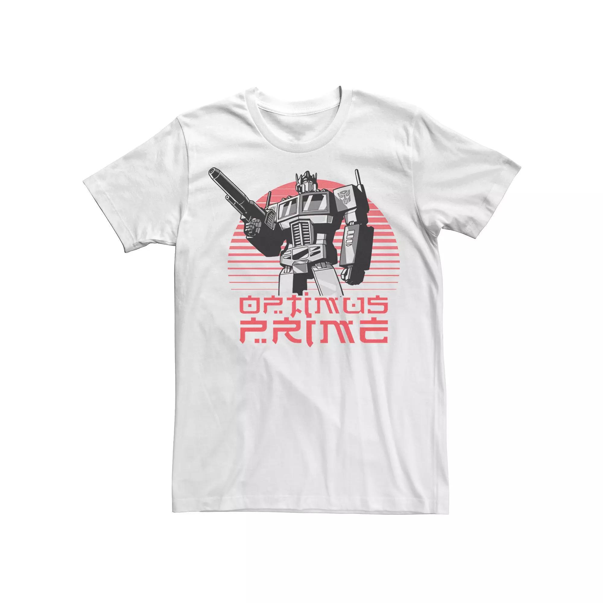 Big & Tall M63Transformers Optimus Prime Lined Sunset Portrait Tee, Men's, Size: XXL Tall, White Product Image