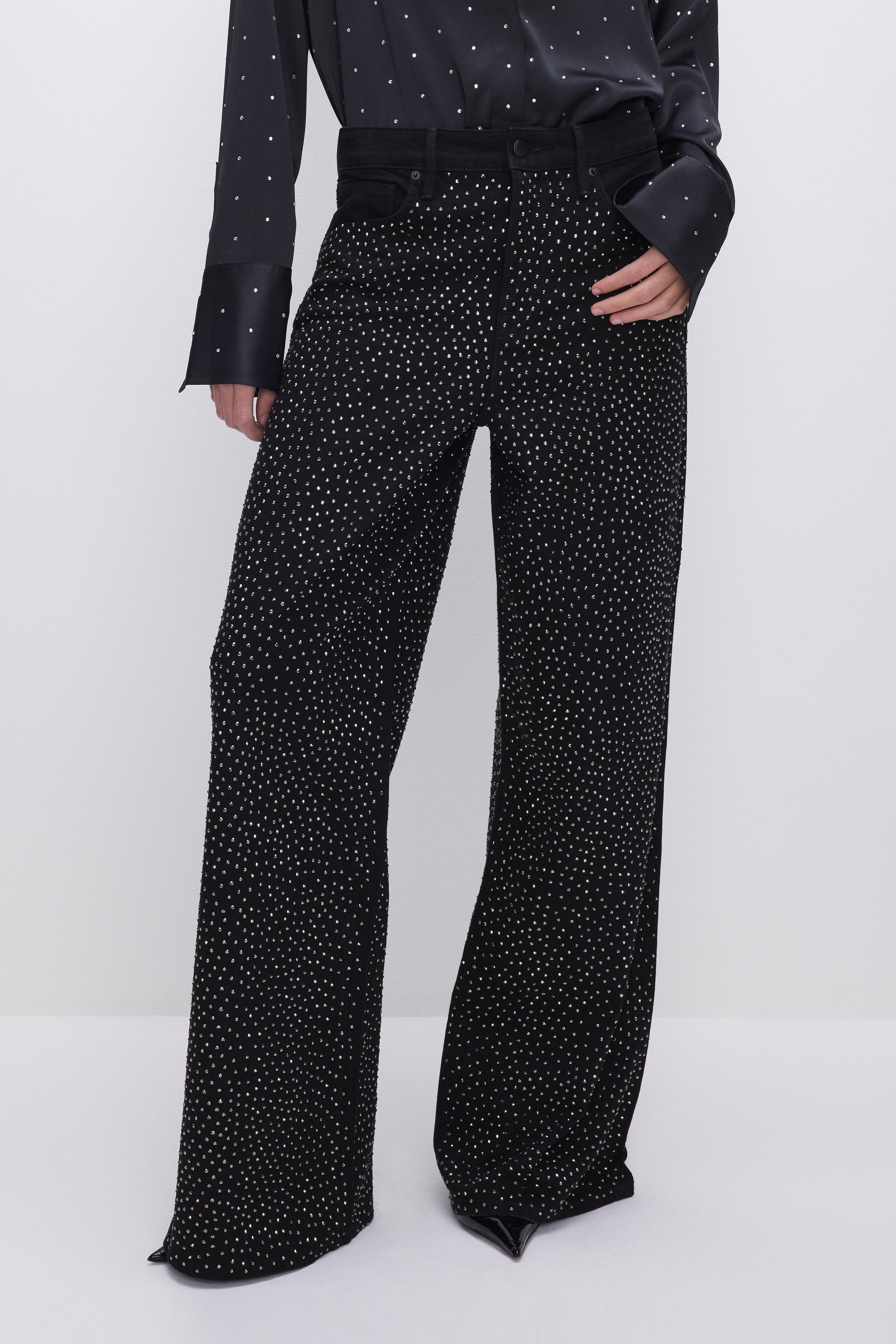 GOOD EASE RELAXED SPARKLE JEANS | BLACK323 Product Image