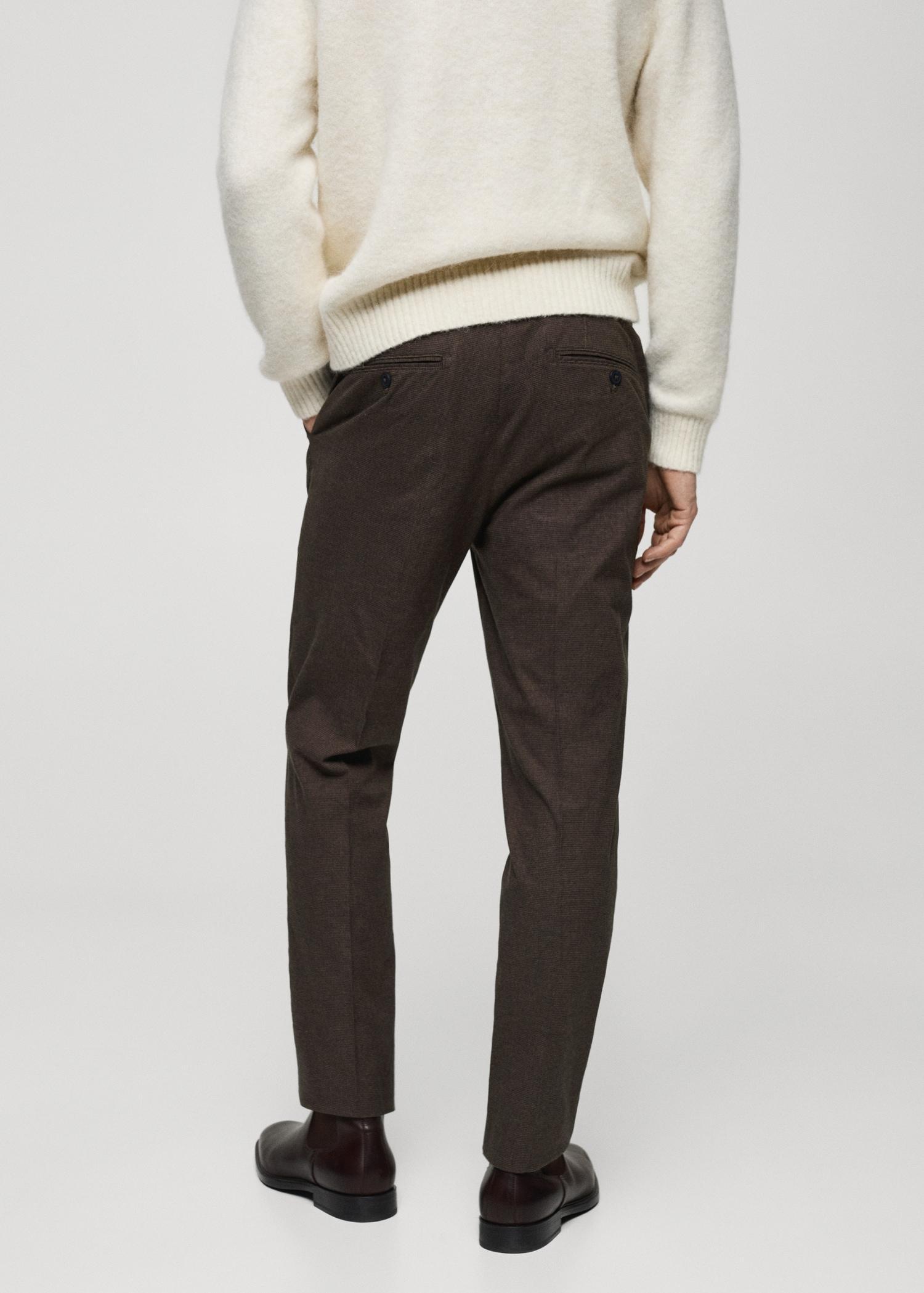 Micro-houndstooth flannel pants - Men | MANGO USA Product Image