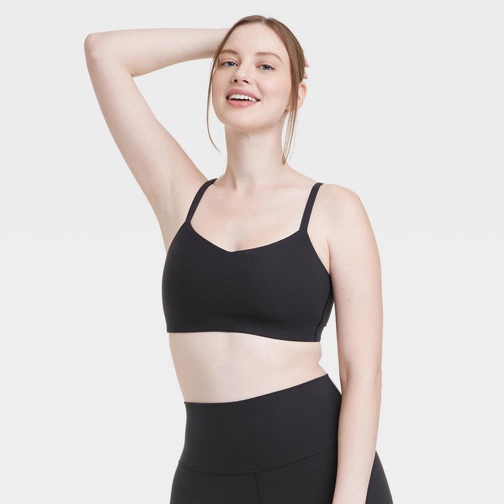 Womens Everyday Soft Light Support Strappy Sports Bra - All In Motion Black XS Product Image