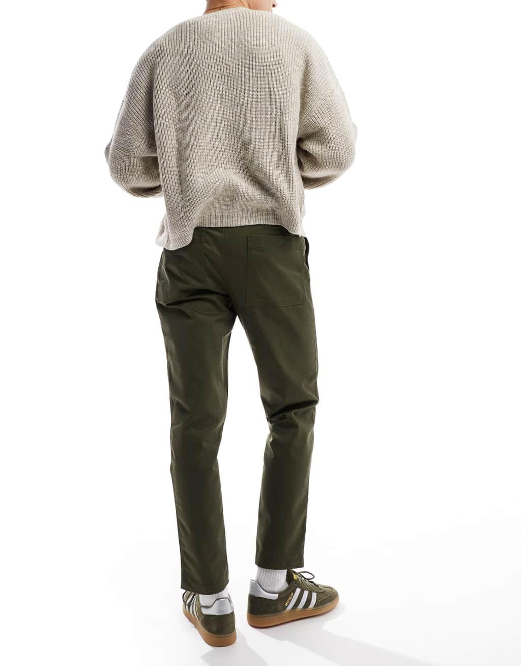 ASOS DESIGN tapered pants in green Product Image