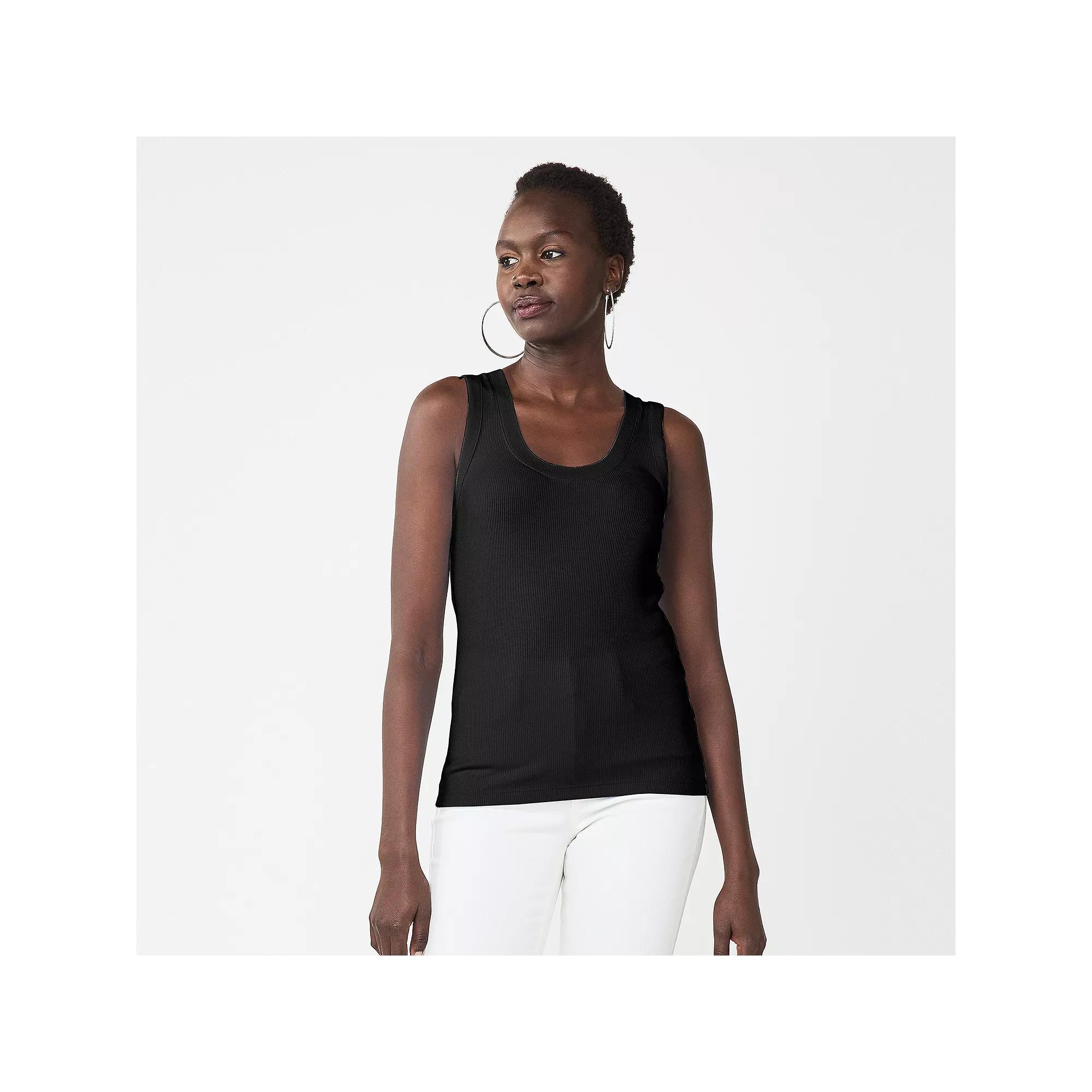 Women's Nine West Fitted Rib Tank Top,  Product Image