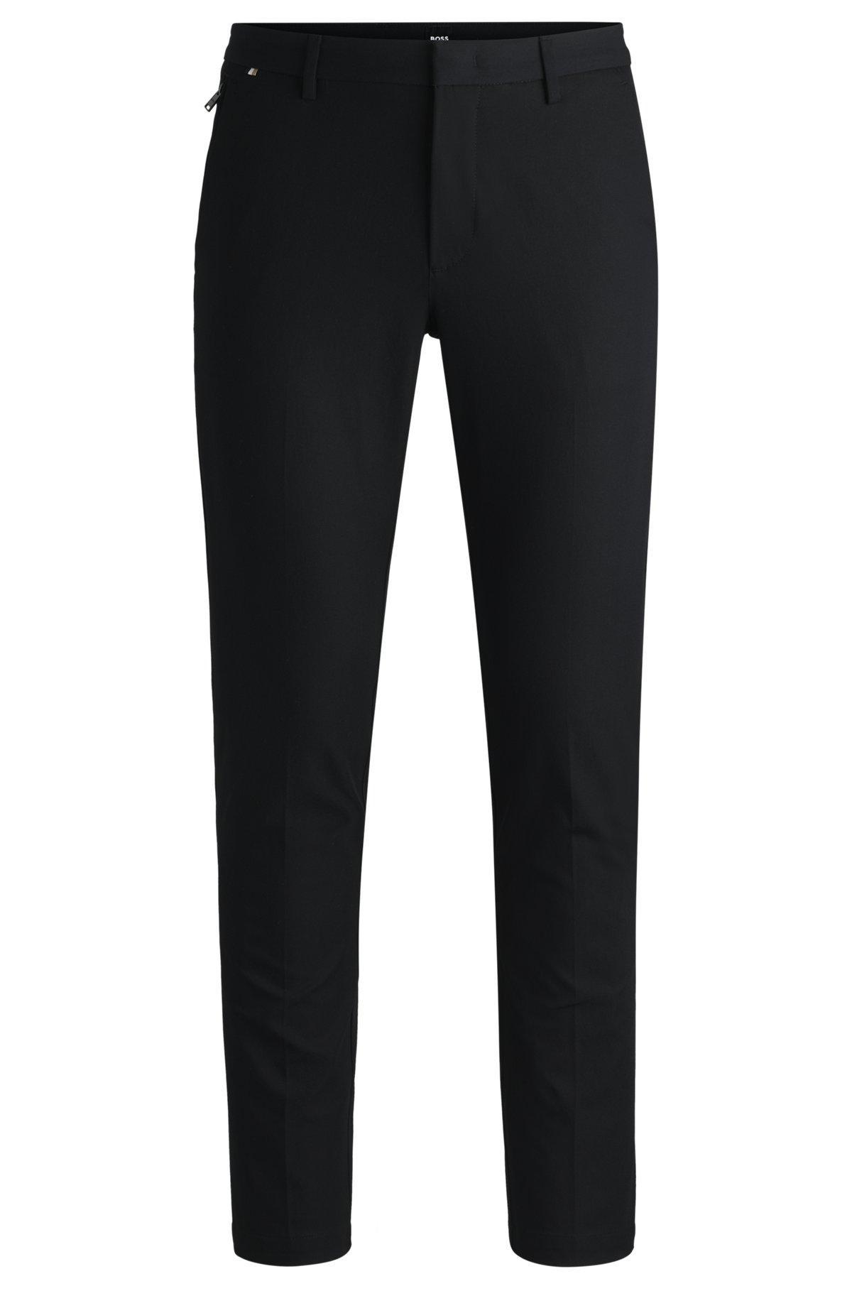 BOSS - Slim-fit trousers in stretch cotton - Black Product Image