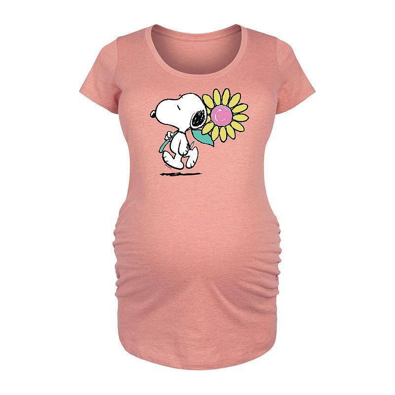 Maternity Floral Graphic Tee, Womens Grey Gray Product Image