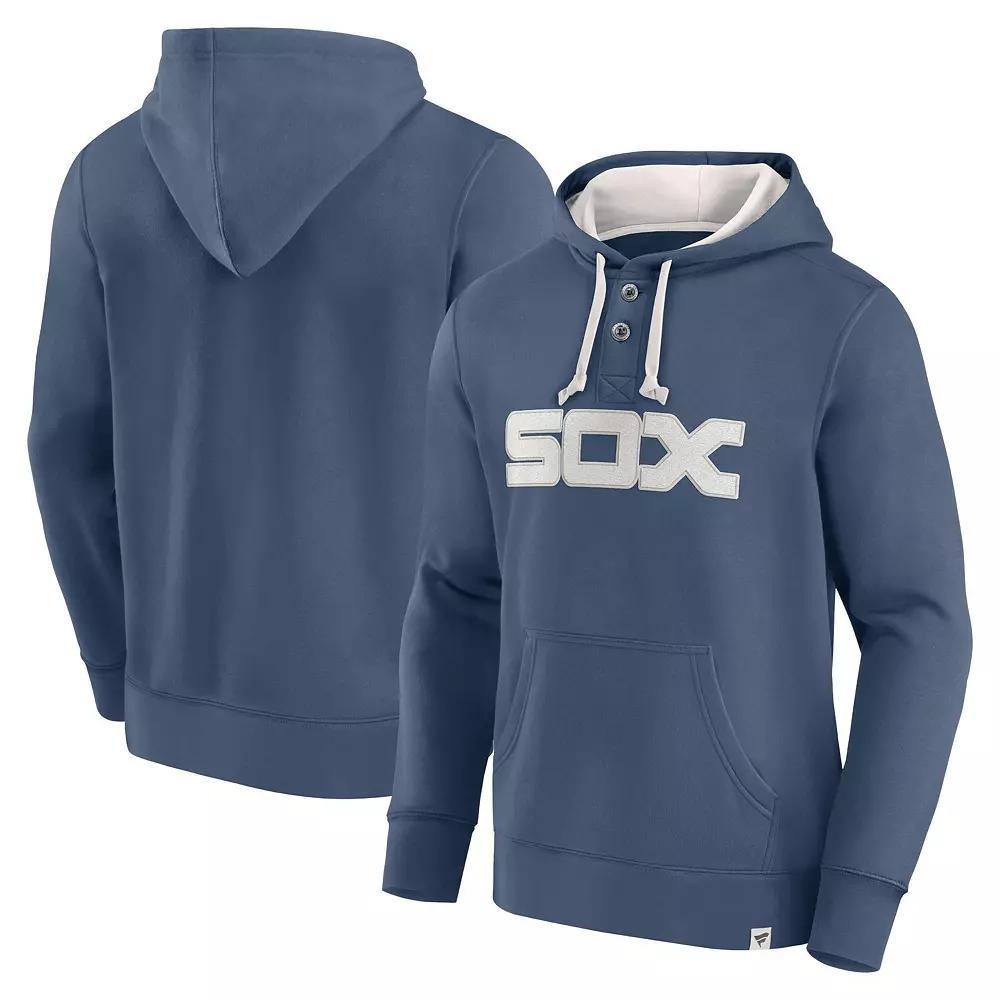 Men's Fanatics Branded Navy Chicago White Sox Plan for Adversity Henley Fleece Pullover Hoodie,  Product Image