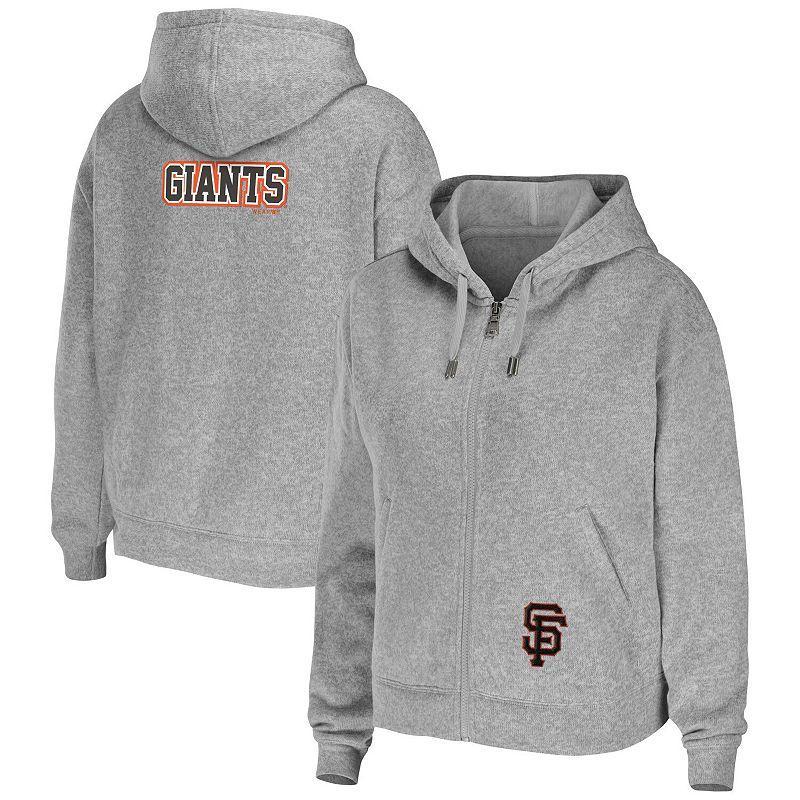 Women's WEAR by Erin Andrews Heathered Gray Cleveland Browns Team Full-Zip Hoodie, Size: XS, Grey Product Image