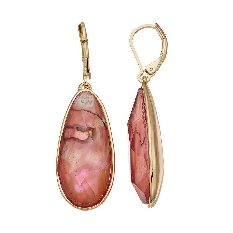 Napier Simulated Abalone Teardrop Earrings, Womens, Orange Product Image