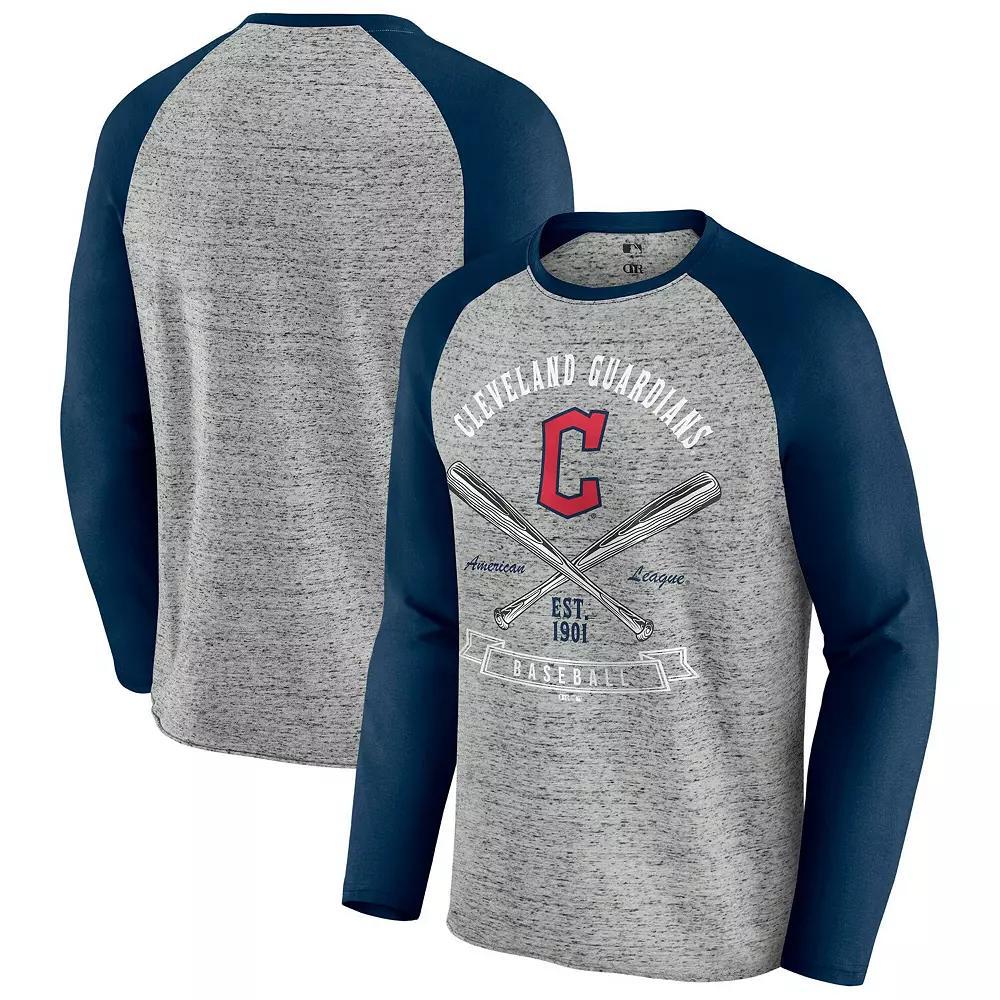 Men's Darius Rucker Collection by Fanatics  Heather Gray Boston Red Sox Raw Edge Raglan Long Sleeve Baseball T-Shirt, Size: XL, Grey Product Image