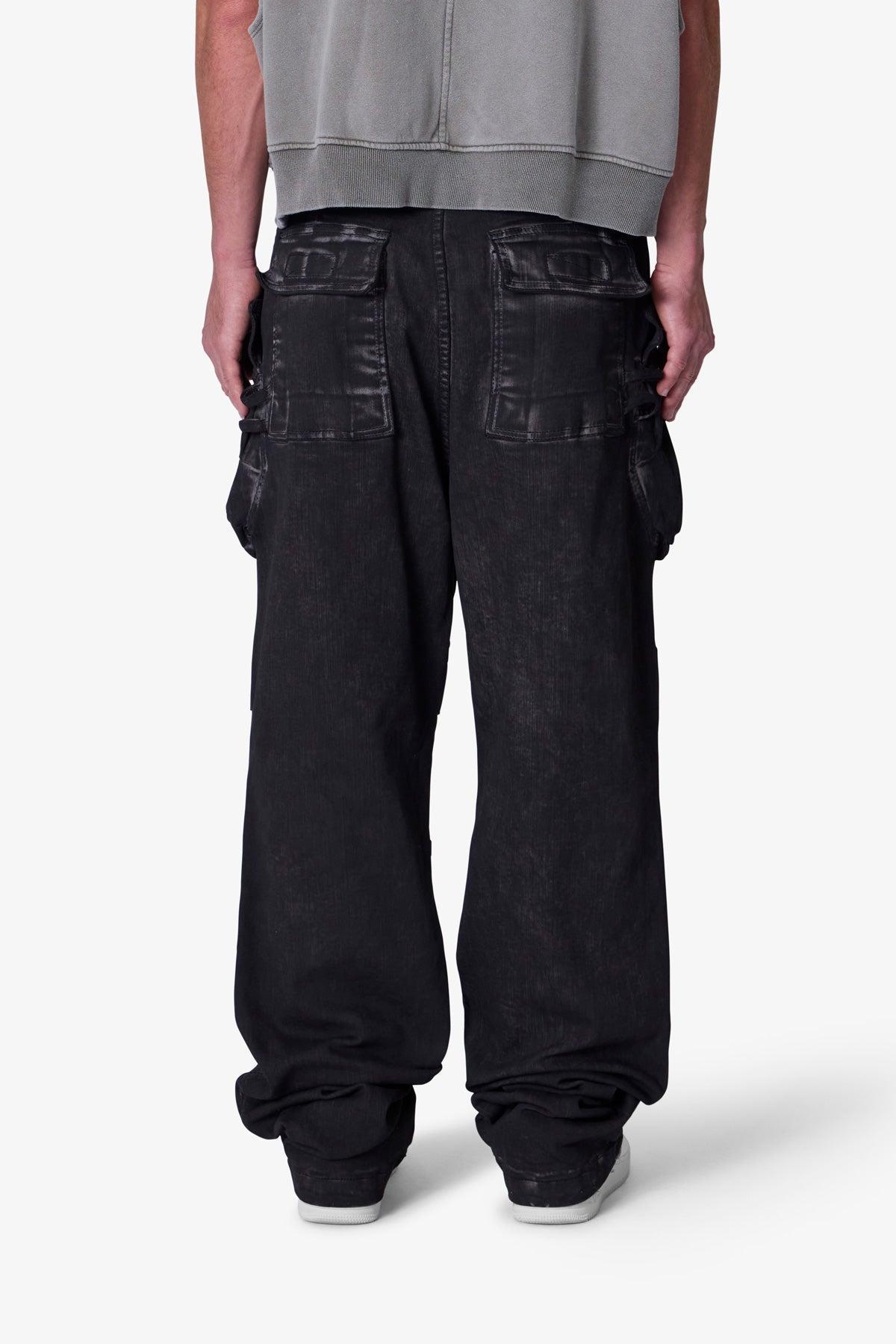 Oil Stretch Cargo Pants - Brown Product Image