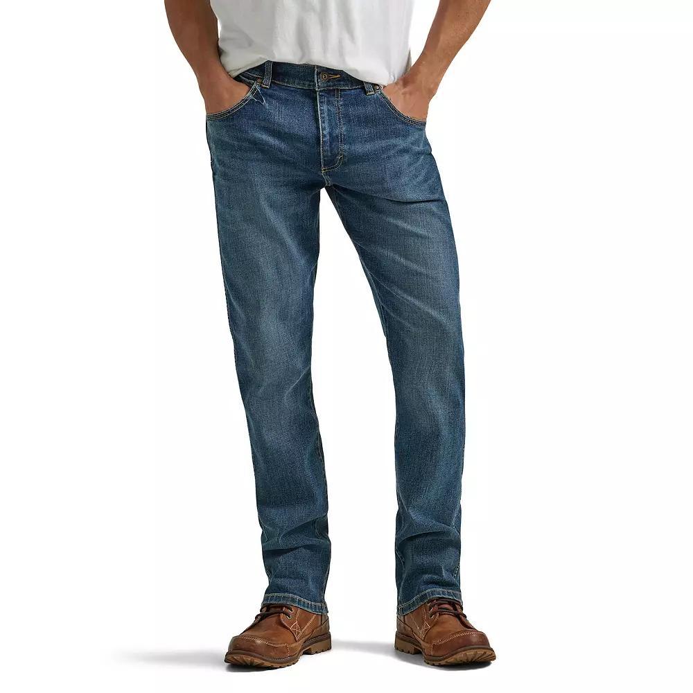 Men's Wrangler Slim Straight Cut Jeans, Size: 34X34, Mid Blue Product Image