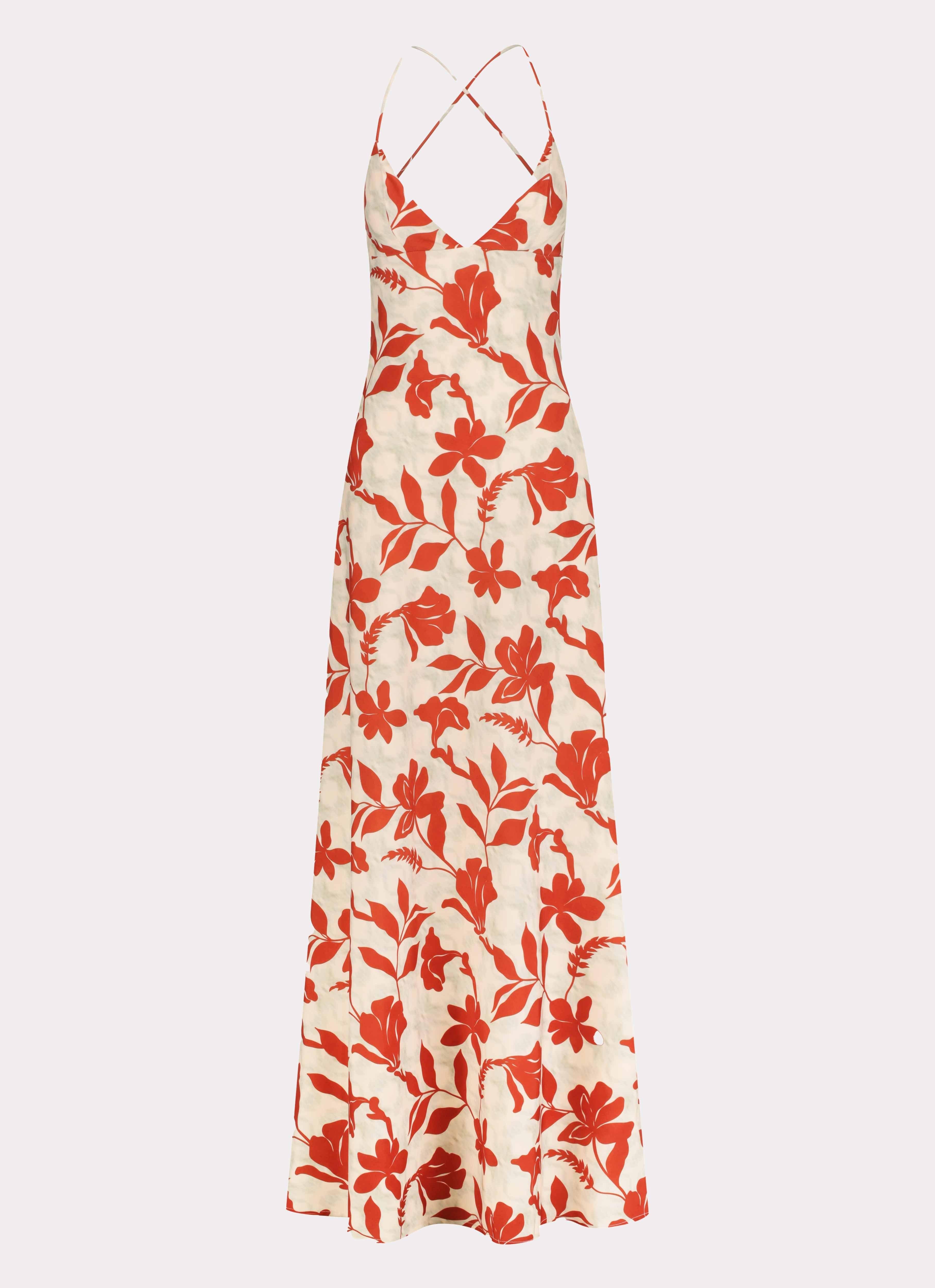 Cecily Maxi Dress - Red Green Floral Product Image