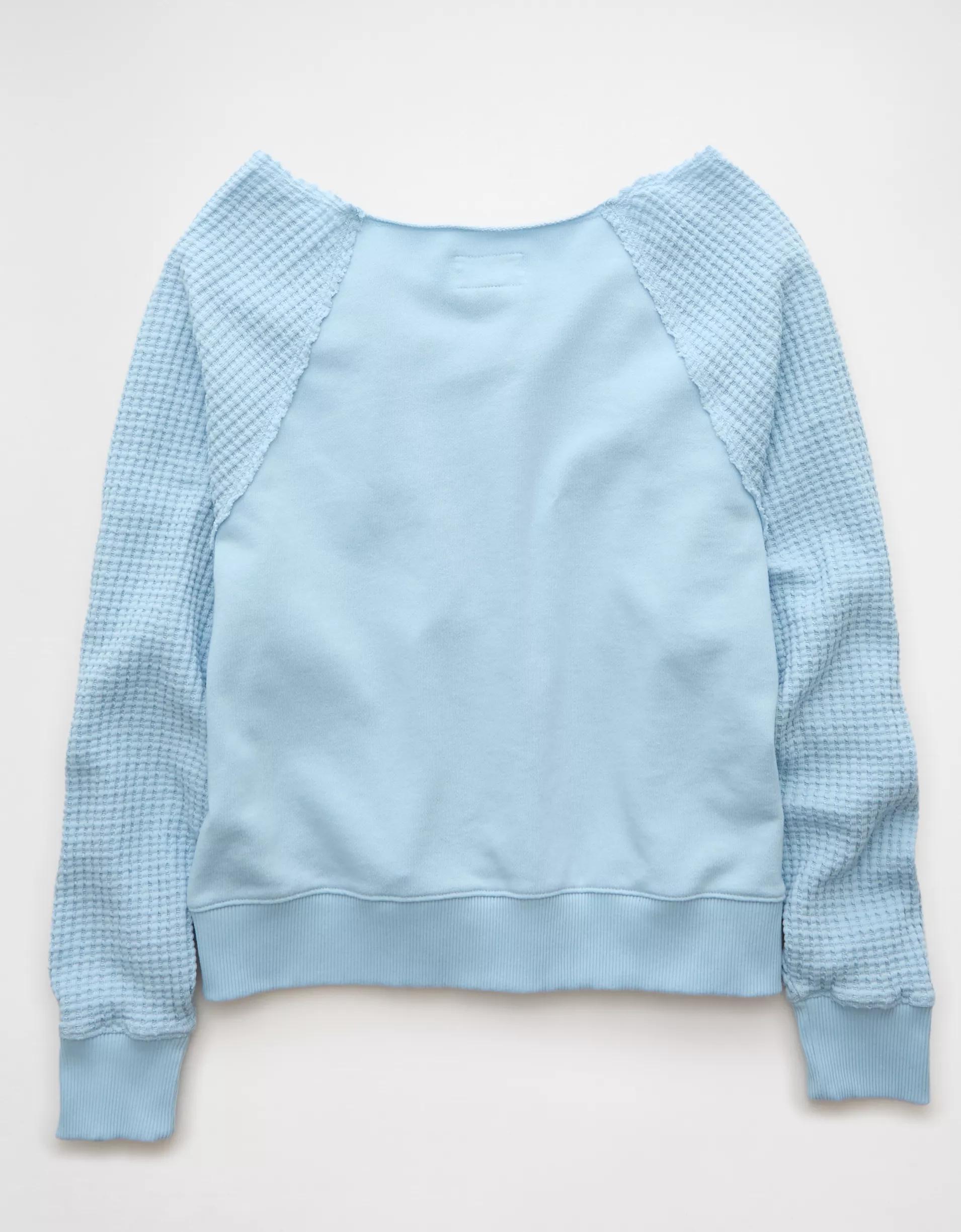 AE Mixed Knit Sweatshirt Product Image