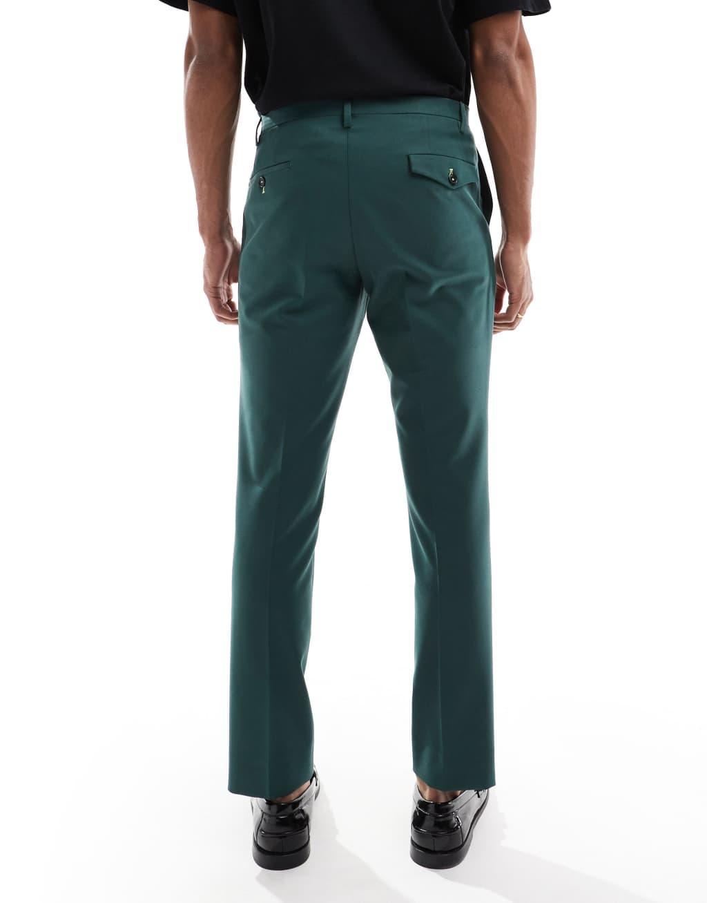 Twisted Tailor Buscot skinny suit pants in forest green - part of a set Product Image