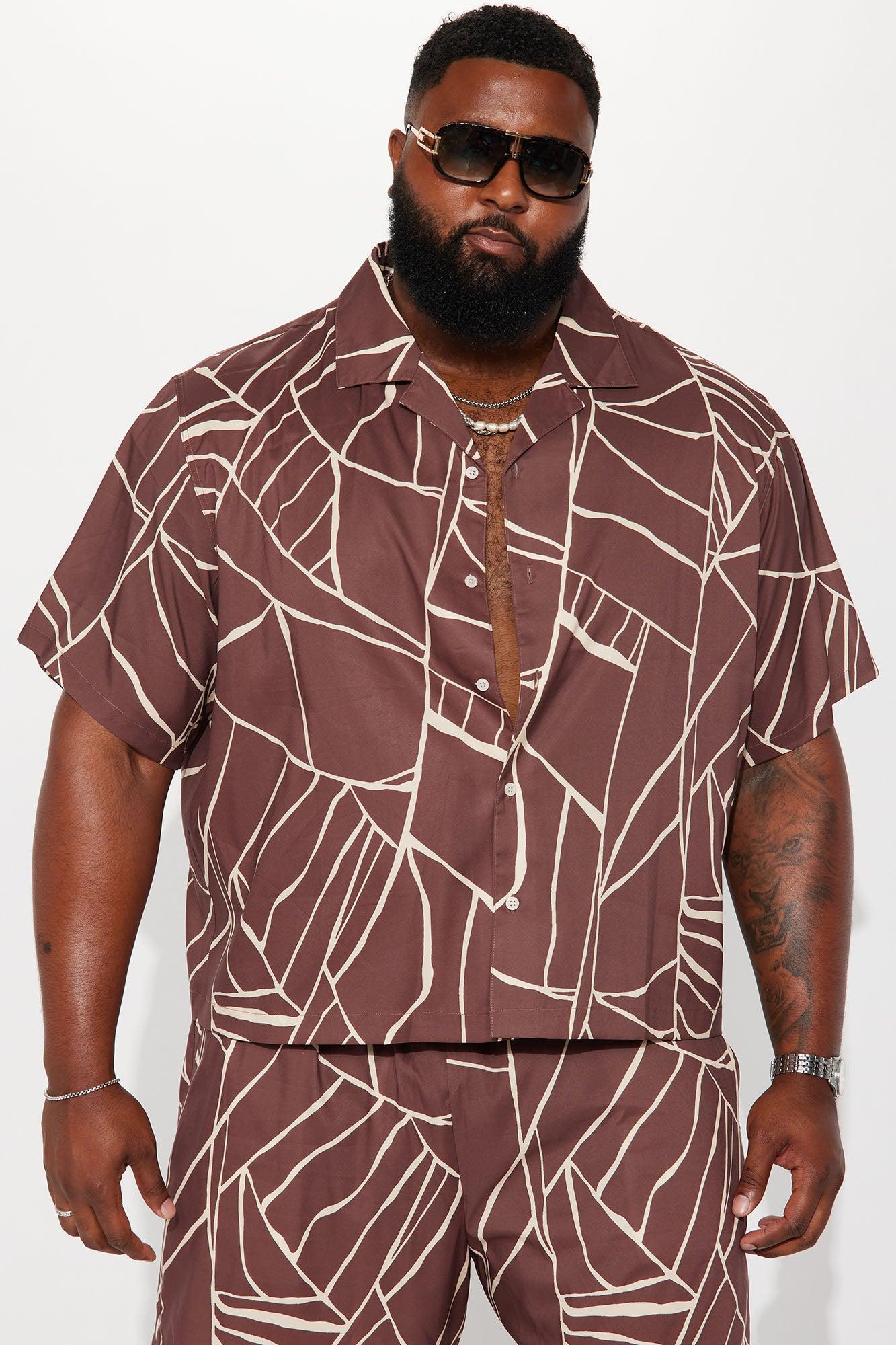 All The Way Up Cuban Shirt - Brown Product Image