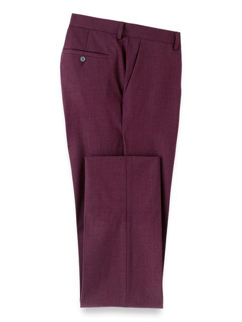 Wool Stretch Bengaline Suit Pants - Plum Product Image