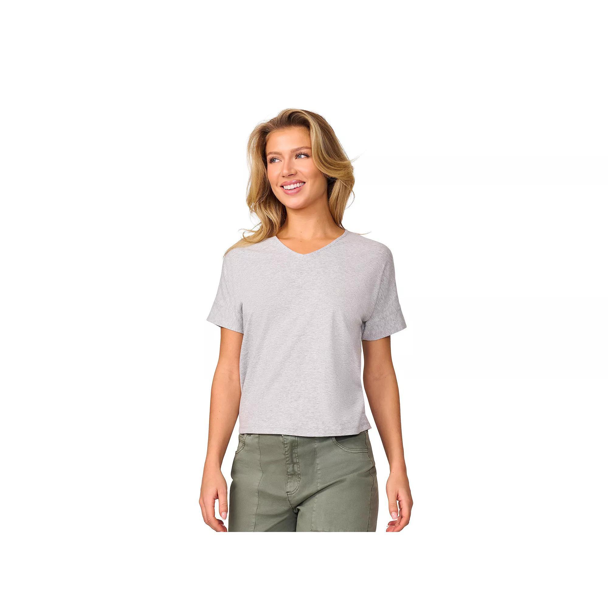 Women's Grey & Gray Cap Sleeve Tee, Size: Small, Grey Gray Product Image