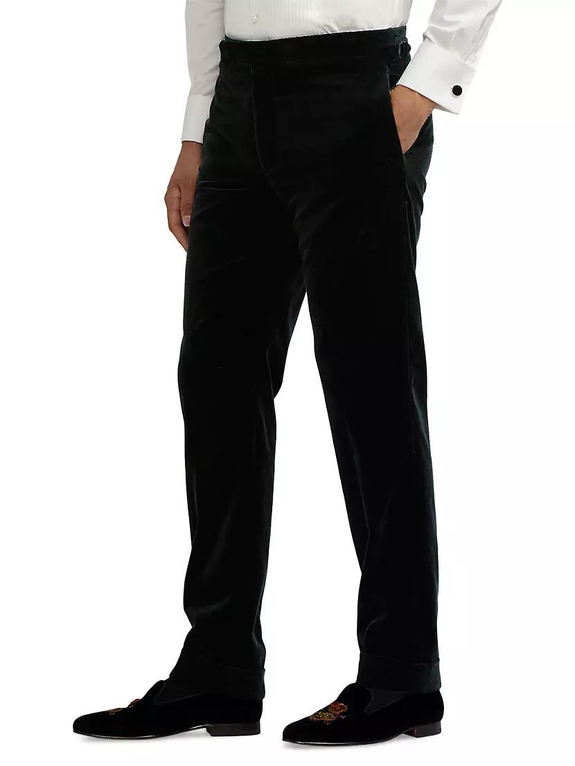 Velvet Straight-Leg Trousers Product Image