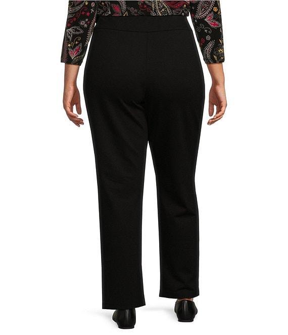 Allison Daley Plus Size Pull-On Straight Leg Ponte Pants Product Image